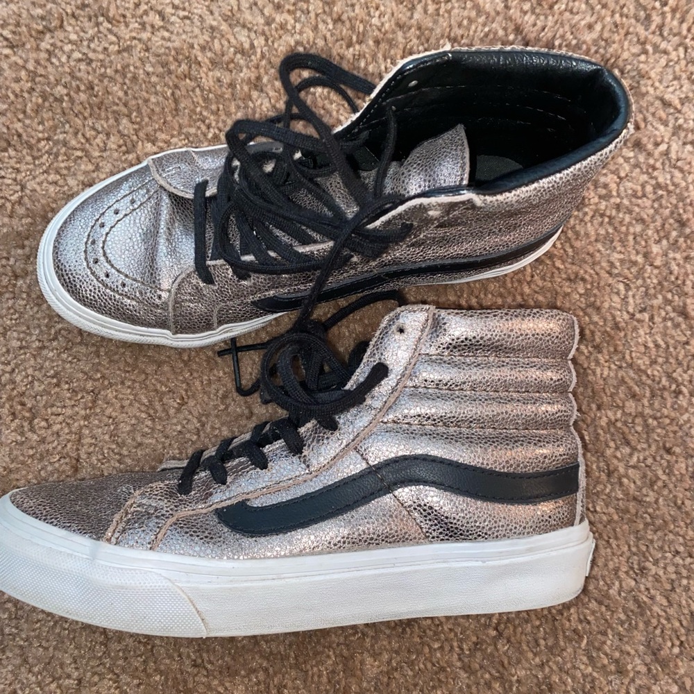 Gold high top vans
women’s 5.5 
have been worn
Asking $25 obo